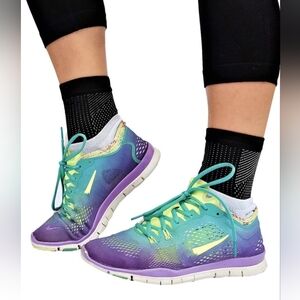 Nike Free Fit TR 4 Teal Purple Size 7 Mesh Breathable Running Lightweight Cardio